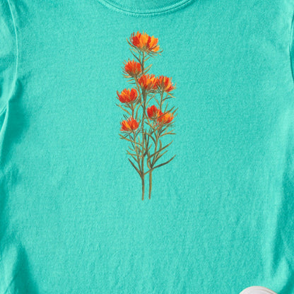 Painted Indian Paintbrush Kids Cotton T-Shirt