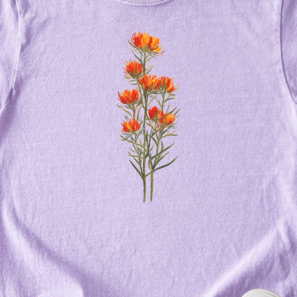 Painted Indian Paintbrush Kids Cotton T-Shirt