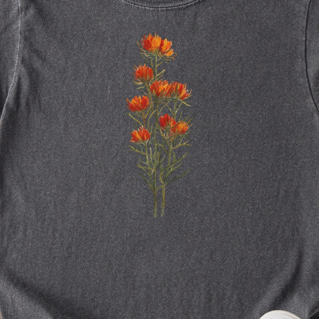 Painted Indian Paintbrush Kids Cotton T-Shirt