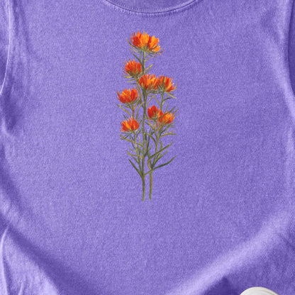 Painted Indian Paintbrush Kids Cotton T-Shirt