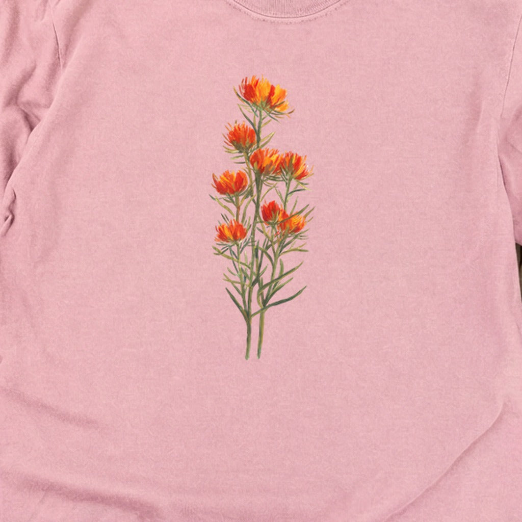 Painted Indian Paintbrush Cotton Long Sleeve
