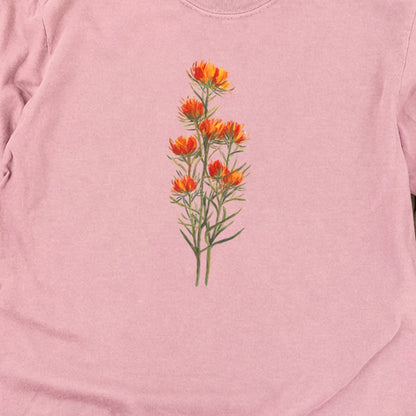 Painted Indian Paintbrush Cotton Long Sleeve