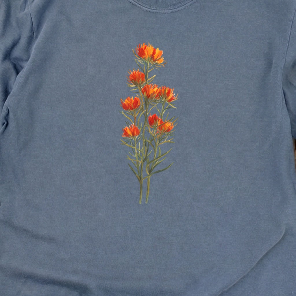Painted Indian Paintbrush Cotton Long Sleeve