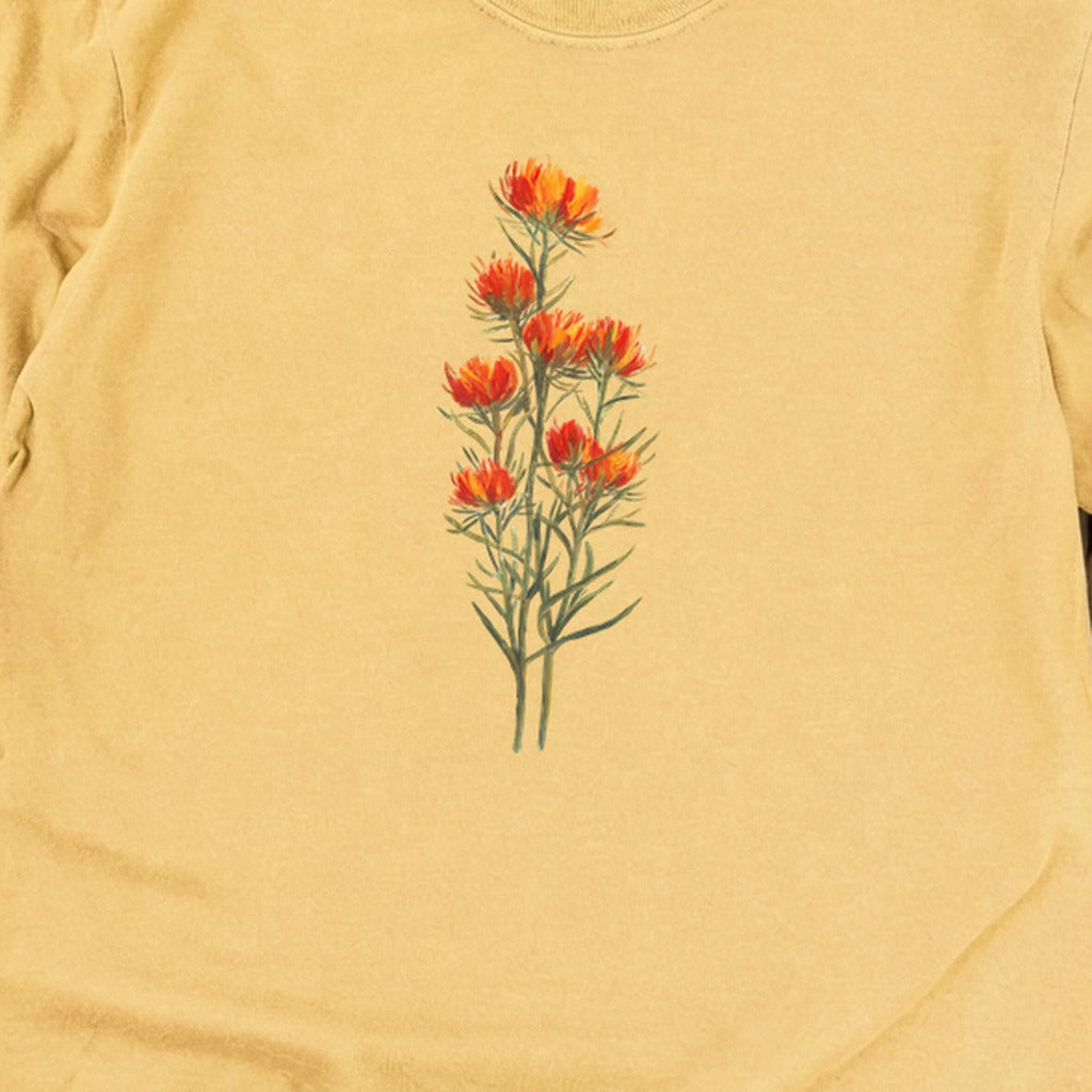 Painted Indian Paintbrush Cotton Long Sleeve