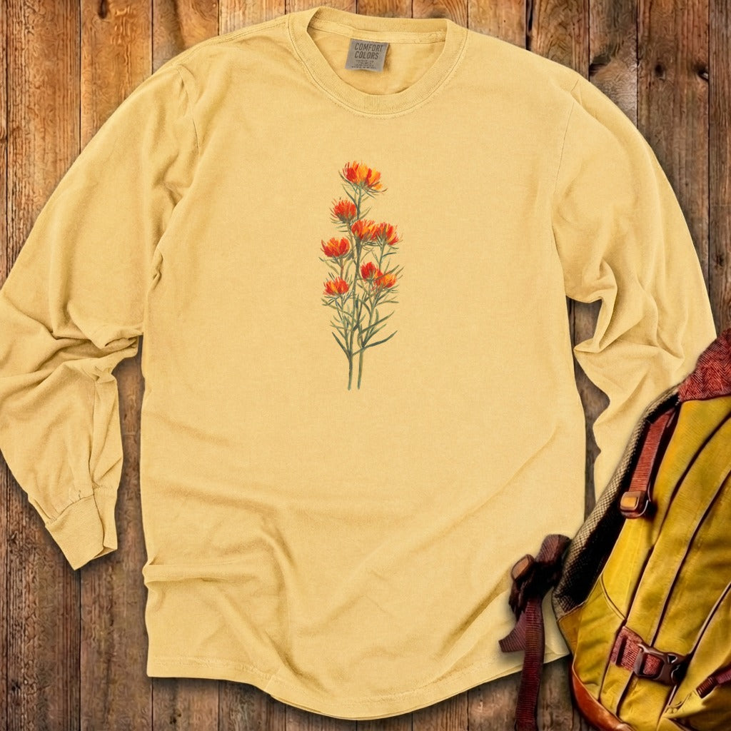 Painted Indian Paintbrush Cotton Long Sleeve