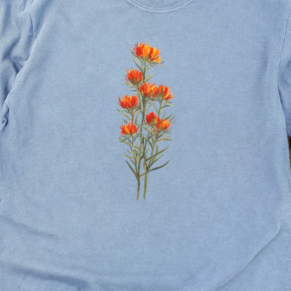 Painted Indian Paintbrush Cotton Long Sleeve