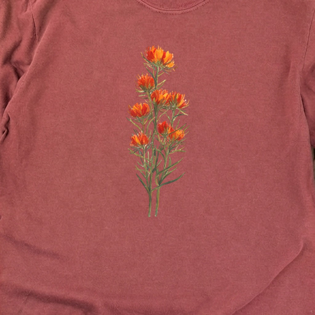Painted Indian Paintbrush Cotton Long Sleeve