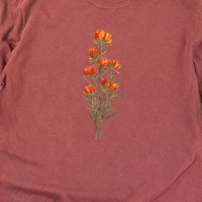 Painted Indian Paintbrush Cotton Long Sleeve