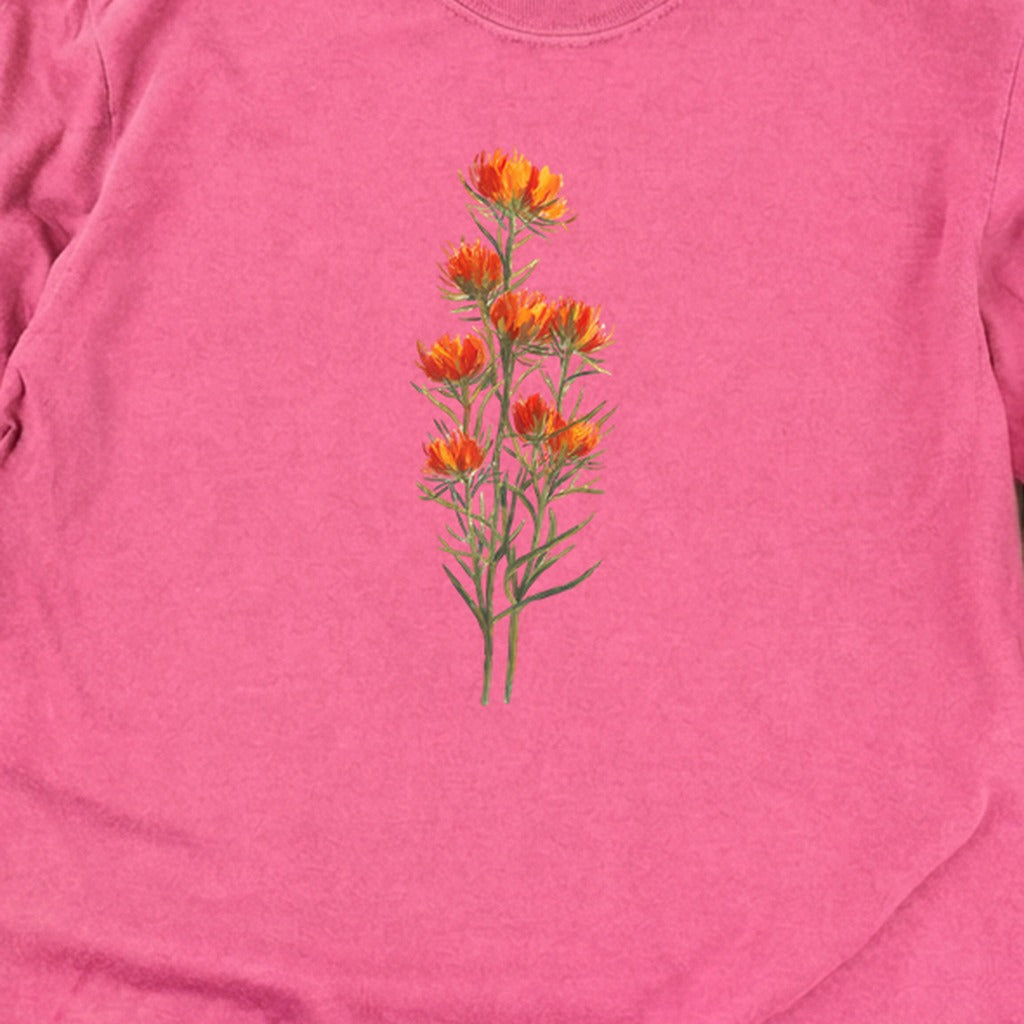 Painted Indian Paintbrush Cotton Long Sleeve