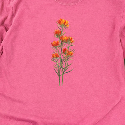 Painted Indian Paintbrush Cotton Long Sleeve