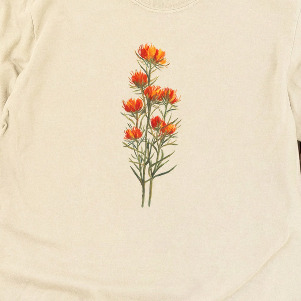 Painted Indian Paintbrush Cotton Long Sleeve