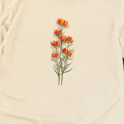 Painted Indian Paintbrush Cotton Long Sleeve
