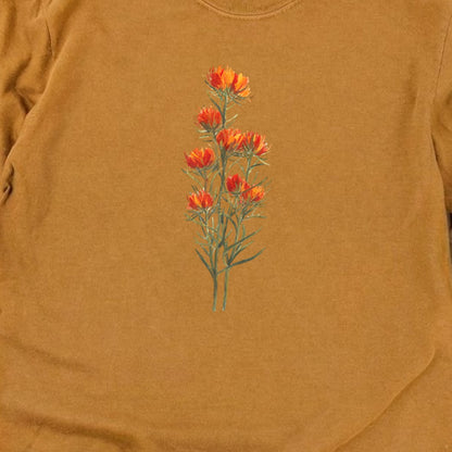 Painted Indian Paintbrush Cotton Long Sleeve