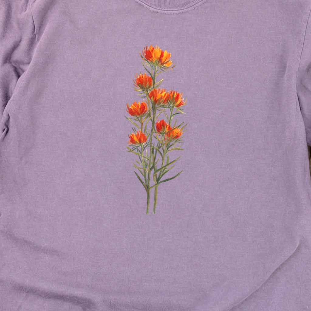 Painted Indian Paintbrush Cotton Long Sleeve