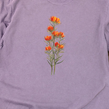 Painted Indian Paintbrush Cotton Long Sleeve