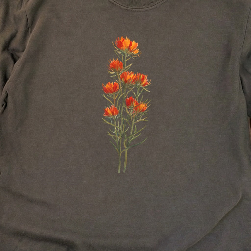 Painted Indian Paintbrush Cotton Long Sleeve