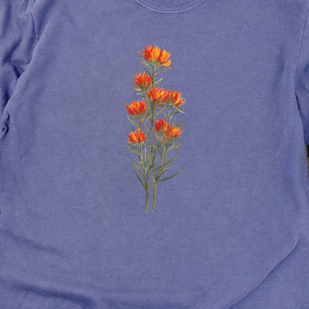 Painted Indian Paintbrush Cotton Long Sleeve