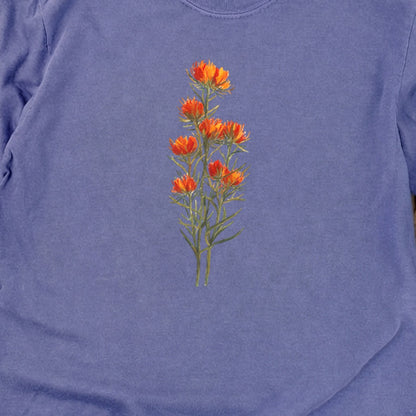 Painted Indian Paintbrush Cotton Long Sleeve