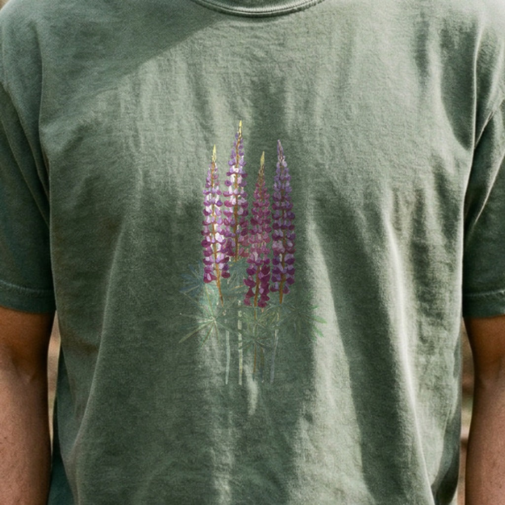 Painted Lupine Cotton T-Shirt