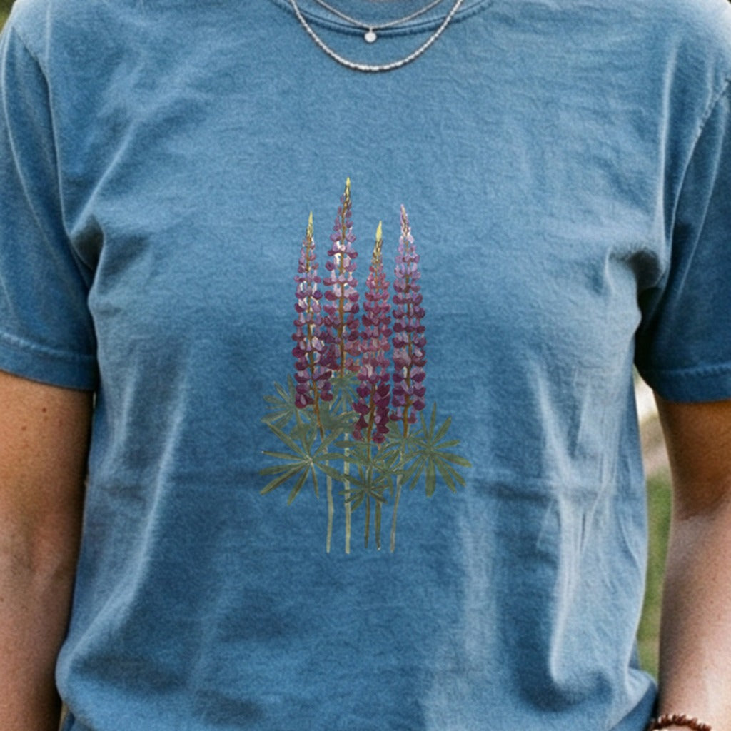 Painted Lupine Cotton T-Shirt