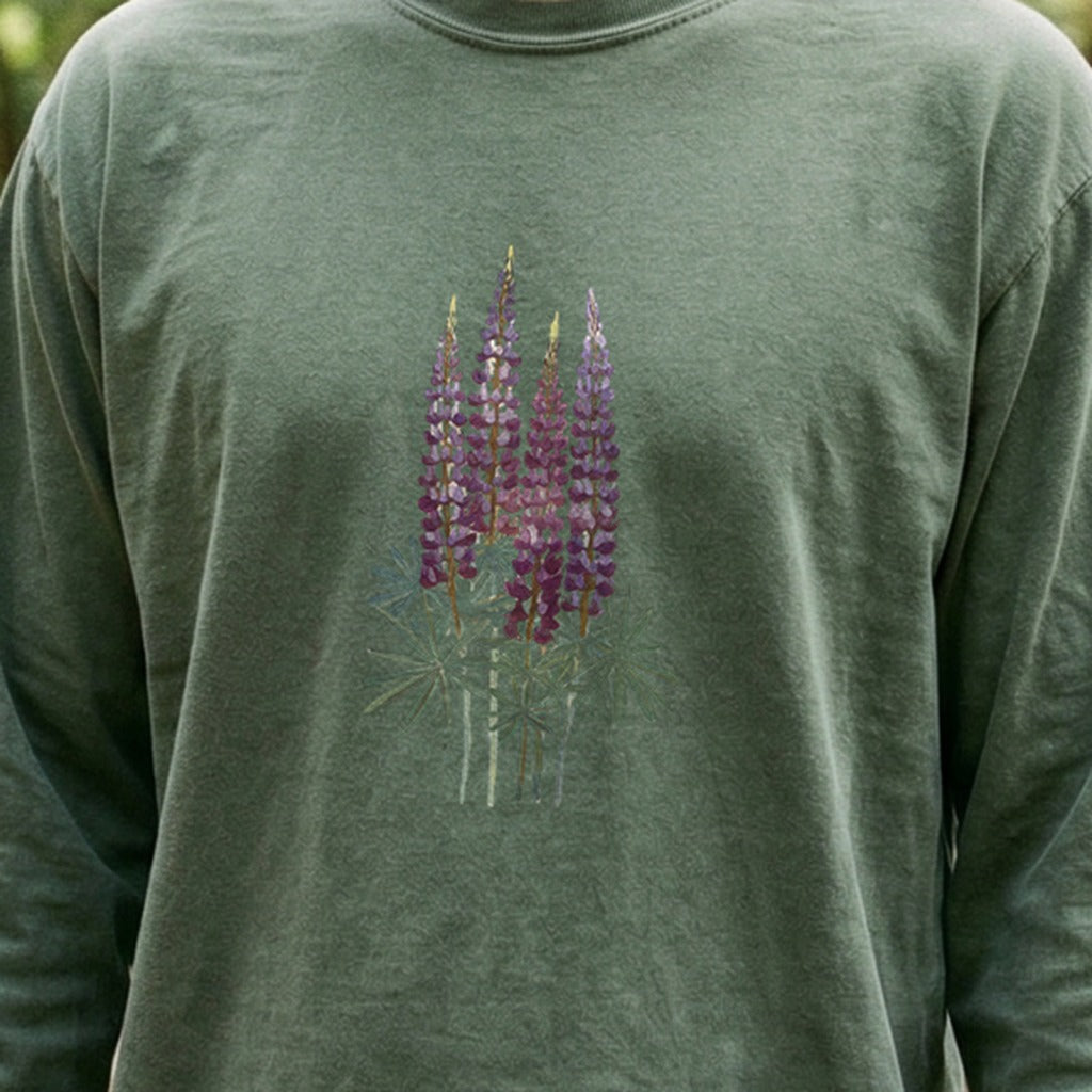 Painted Lupine Cotton Long Sleeve