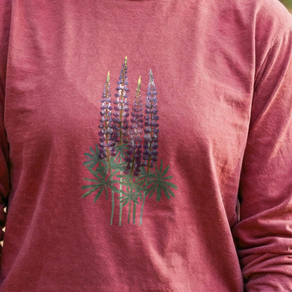 Painted Lupine Cotton Long Sleeve