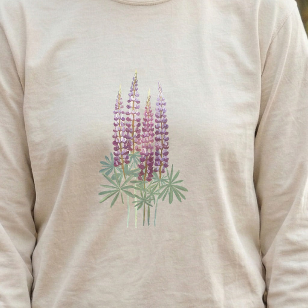 Painted Lupine Cotton Long Sleeve