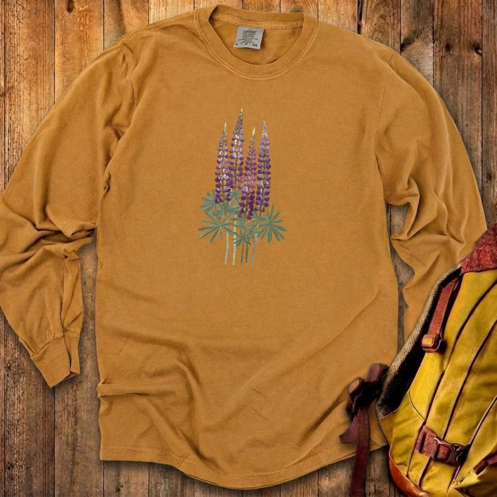 Painted Lupine Cotton Long Sleeve