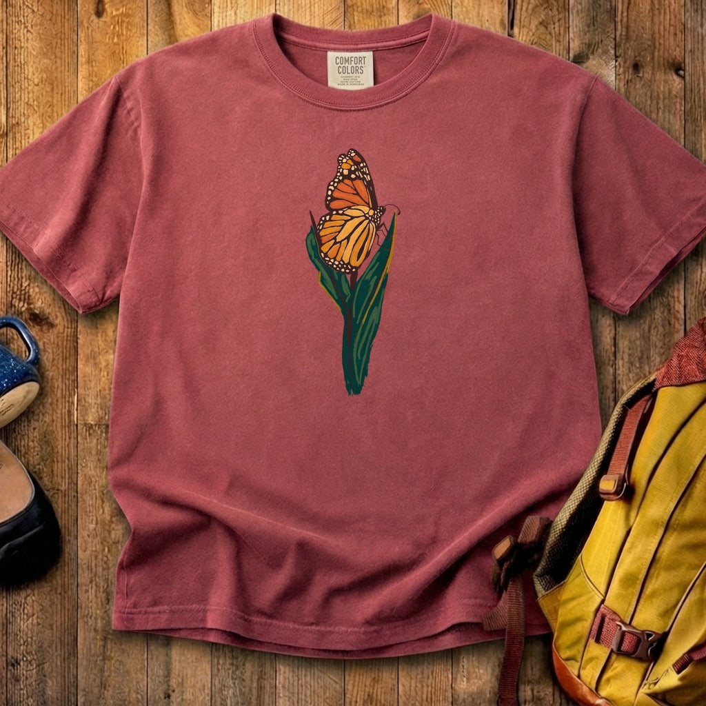 Painted Monarch Butterfly Cotton T-Shirt