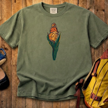 Painted Monarch Butterfly Cotton T-Shirt