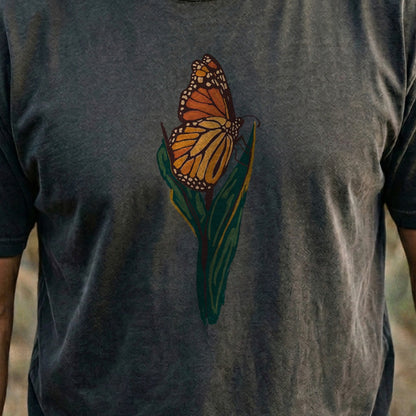 Painted Monarch Butterfly Cotton T-Shirt