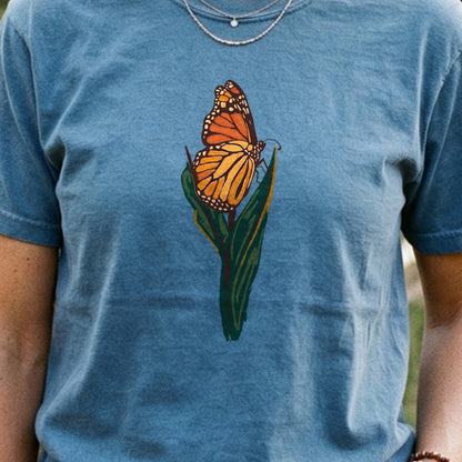 Painted Monarch Butterfly Cotton T-Shirt