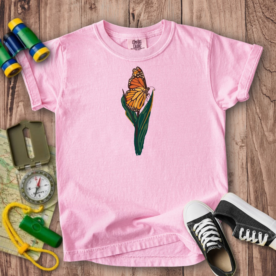 Painted Monarch Butterfly Kids Cotton T-Shirt