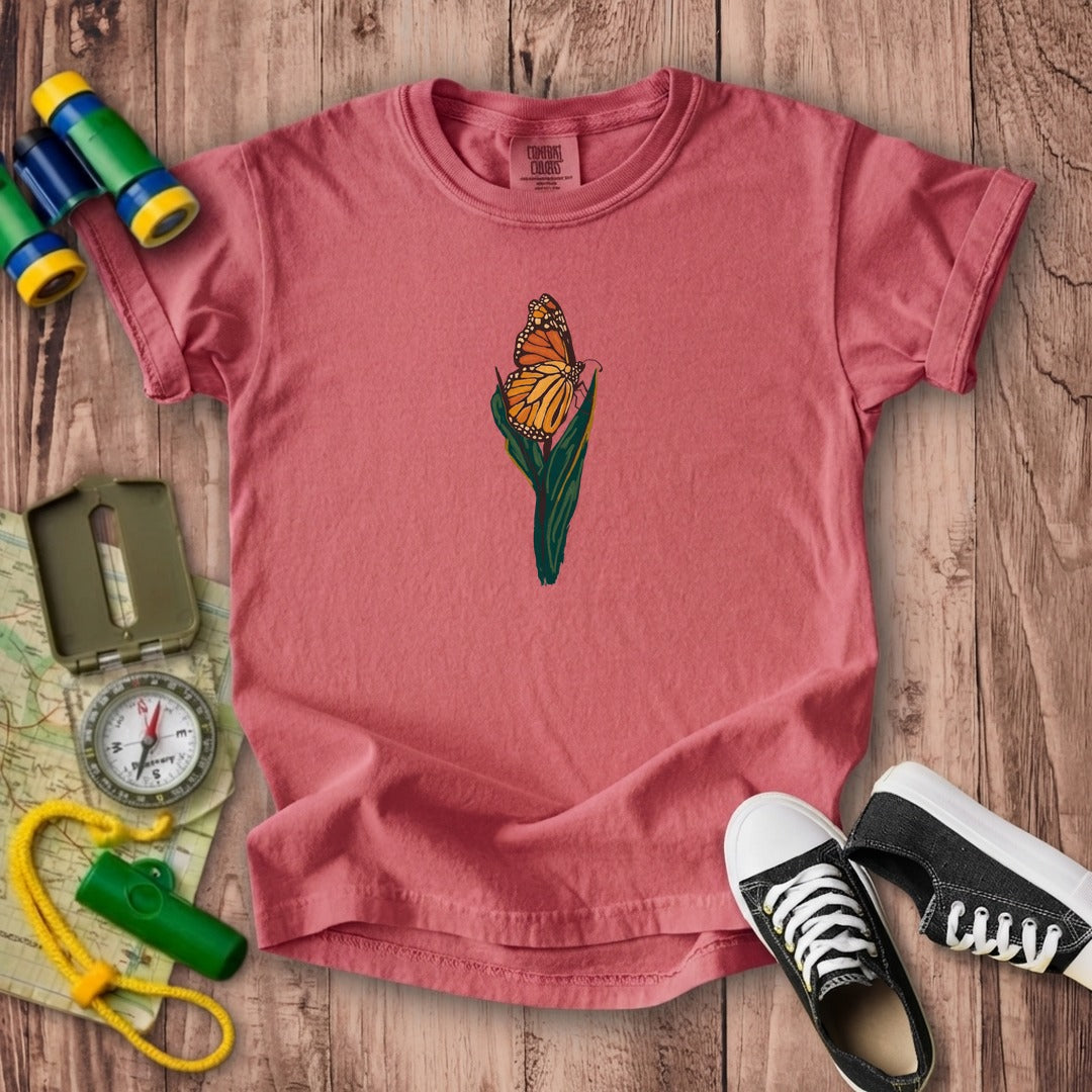 Painted Monarch Butterfly Kids Cotton T-Shirt