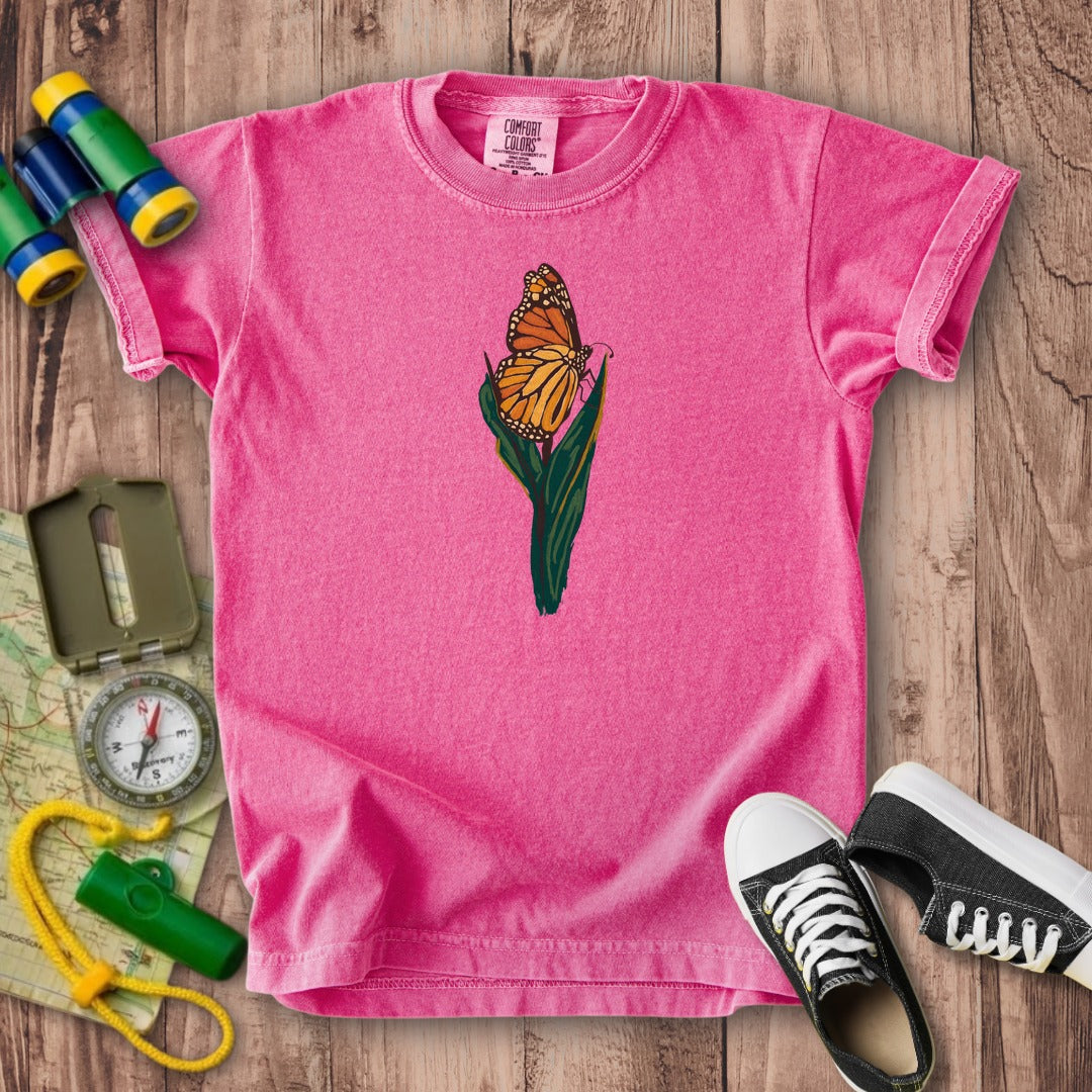 Painted Monarch Butterfly Kids Cotton T-Shirt