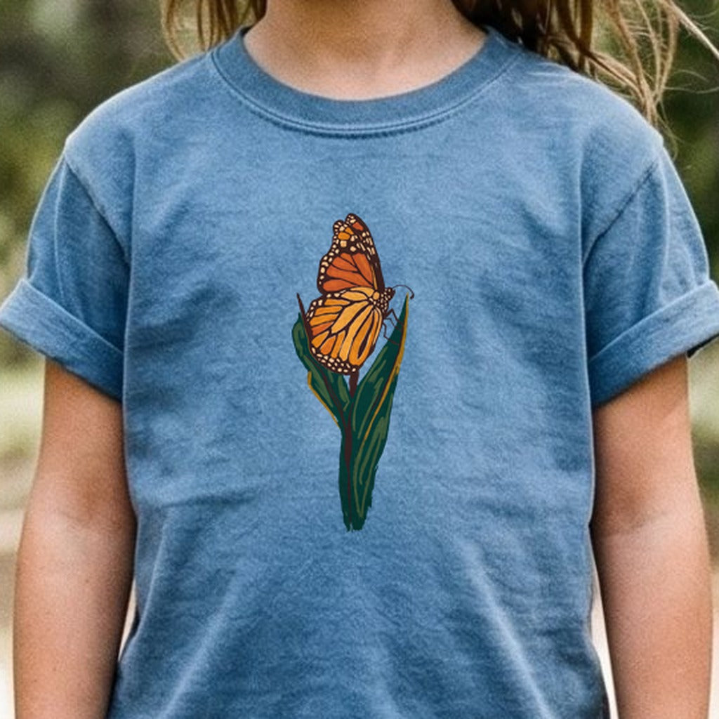 Painted Monarch Butterfly Kids Cotton T-Shirt