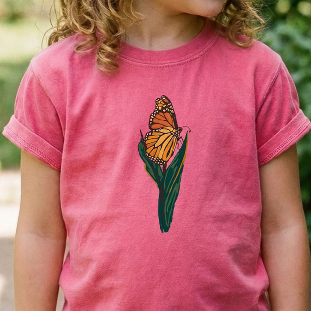 Painted Monarch Butterfly Kids Cotton T-Shirt