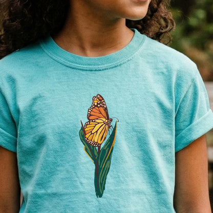 Painted Monarch Butterfly Kids Cotton T-Shirt