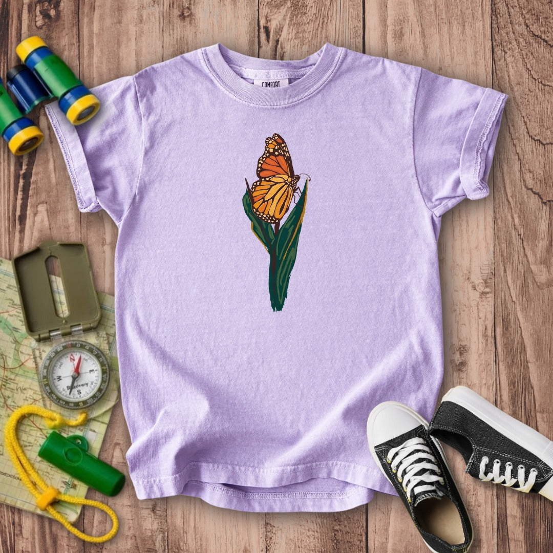Painted Monarch Butterfly Kids Cotton T-Shirt