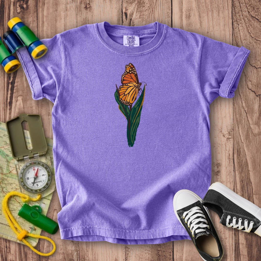 Painted Monarch Butterfly Kids Cotton T-Shirt