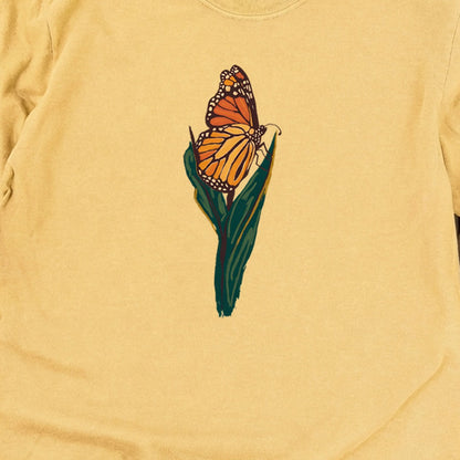 Painted Monarch Butterfly Cotton Long Sleeve