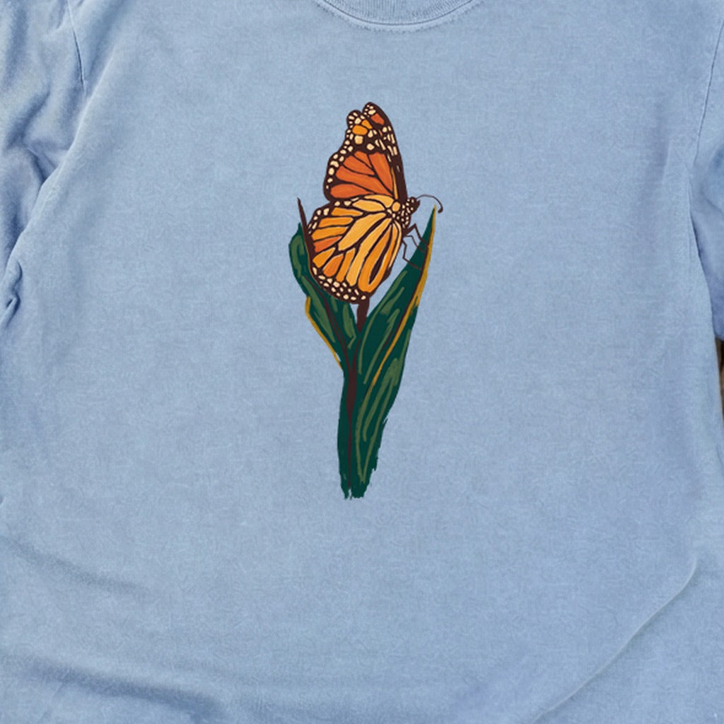 Painted Monarch Butterfly Cotton Long Sleeve