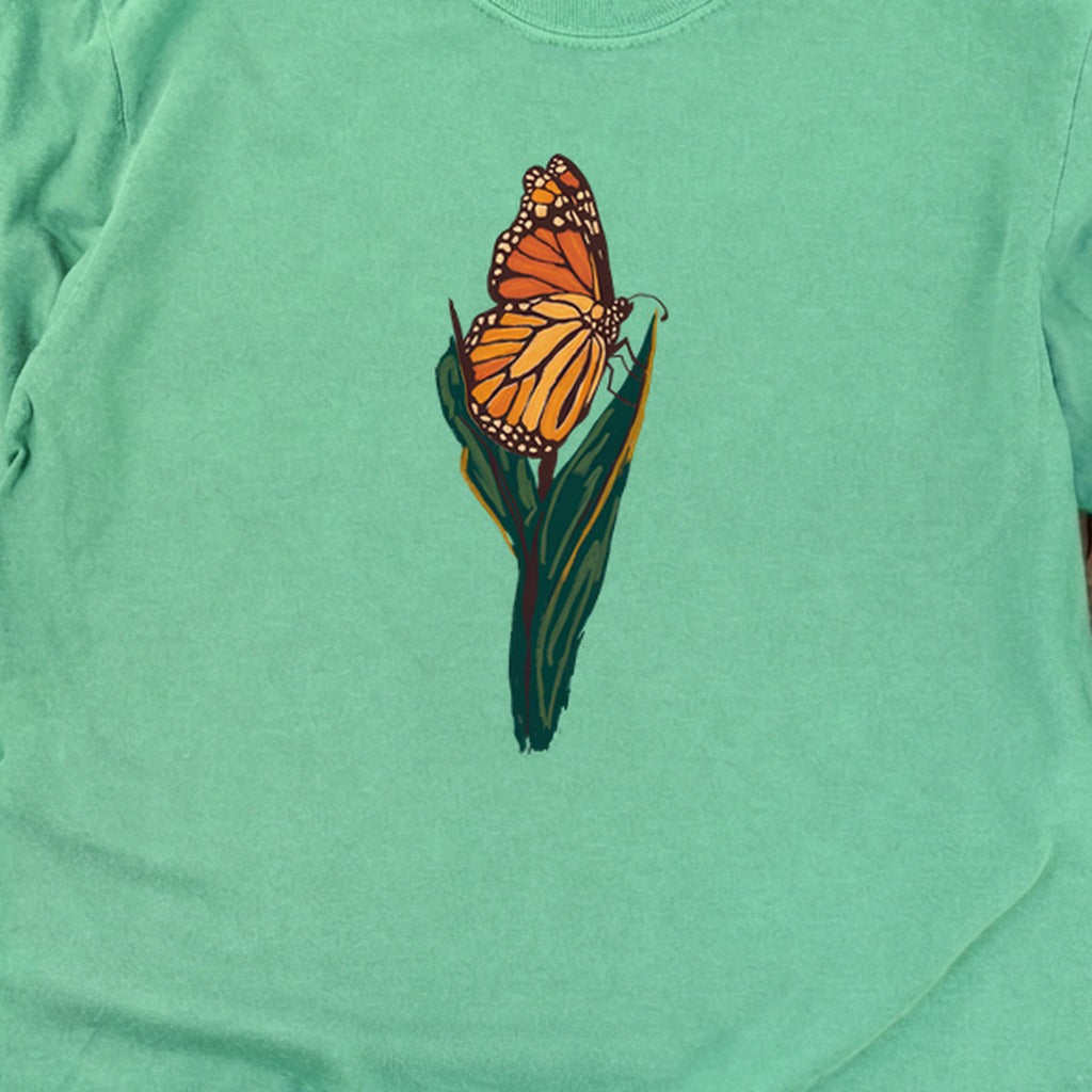 Painted Monarch Butterfly Cotton Long Sleeve