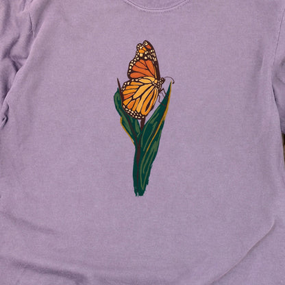 Painted Monarch Butterfly Cotton Long Sleeve