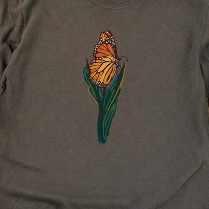 Painted Monarch Butterfly Cotton Long Sleeve