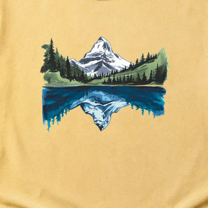 Painted Mountain Lake Reflection Cotton T-Shirt