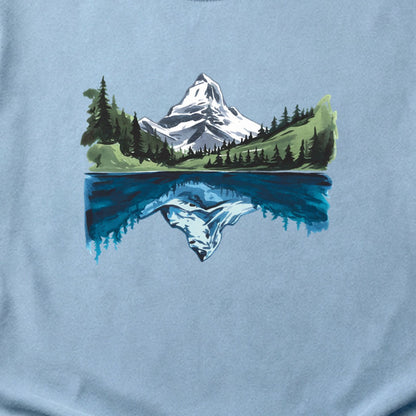 Painted Mountain Lake Reflection Cotton T-Shirt