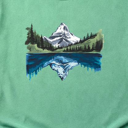 Painted Mountain Lake Reflection Cotton T-Shirt