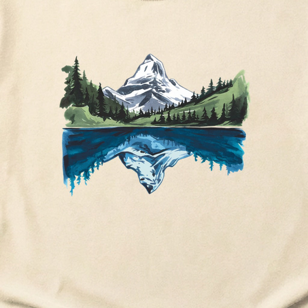 Painted Mountain Lake Reflection Cotton T-Shirt