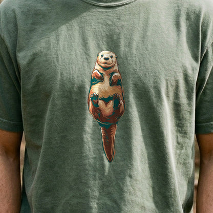 Painted Otter Cotton T-Shirt